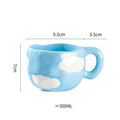 Caneca Criativa de Cerâmica 300ml - Estilo Coreano, Design de Flor Irregular, Feita à Mão - Ideal para Café, Chá e Café da Manhã