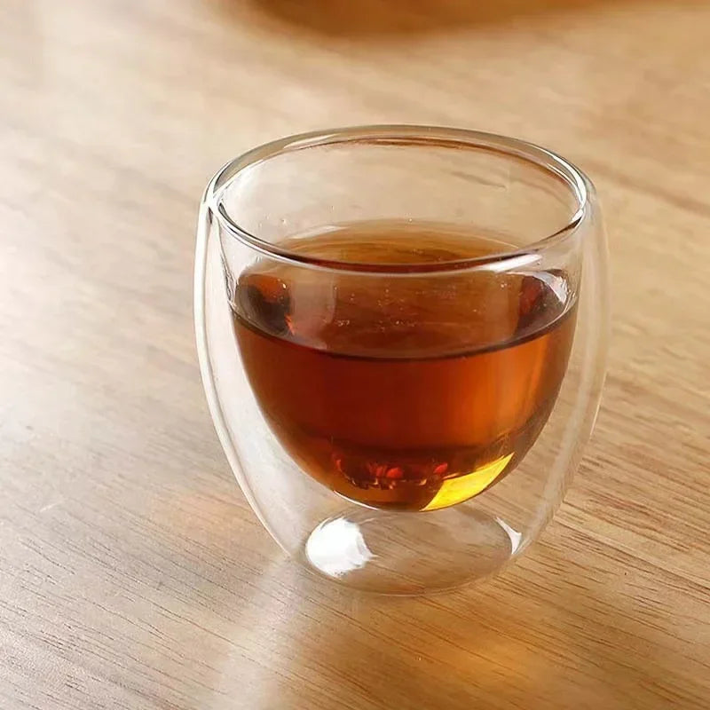 Copo de Vidro Dupla Parede Isolado – 5 Tamanhos, Copo para Café, Chá, Cerveja e Whisky – Copo Transparente Artesanal