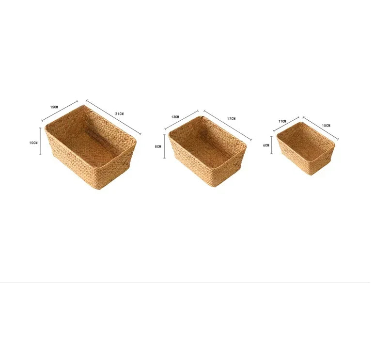 Cesta de vime para armazenamento multifuncional