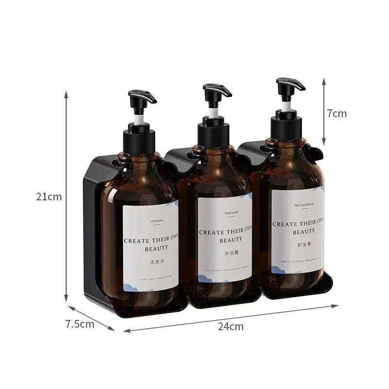 Conjunto de dispensador para sabonetes líquidos e shampoos