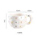 Caneca Criativa de Cerâmica 300ml - Estilo Coreano, Design de Flor Irregular, Feita à Mão - Ideal para Café, Chá e Café da Manhã