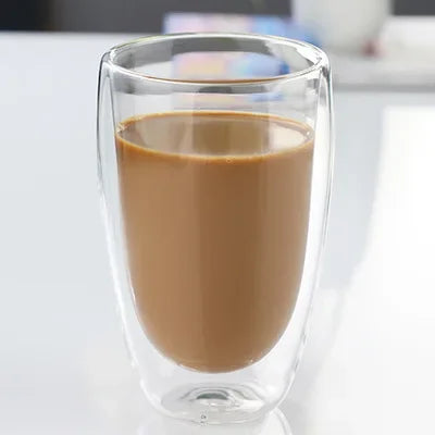 Copo de Vidro Dupla Parede Isolado – 5 Tamanhos, Copo para Café, Chá, Cerveja e Whisky – Copo Transparente Artesanal
