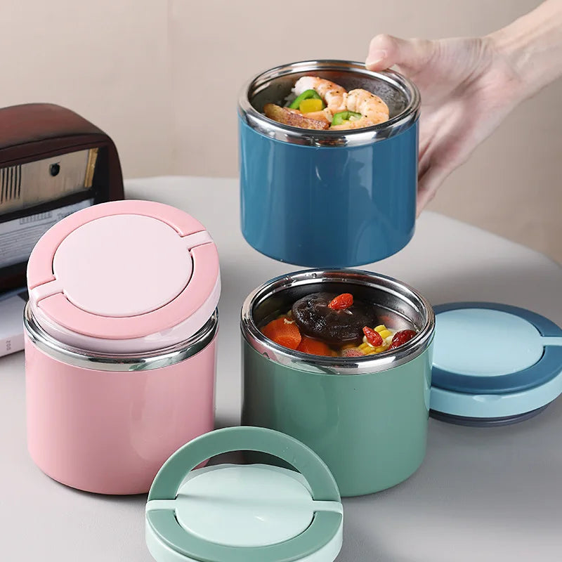 Pote Térmico de Alumínio 630/1000ml – Garrafa Térmica para Comida, Caixa Térmica de Almoço, Ideal para Manter Sopas e Alimentos Quentes para Crianças e Escola