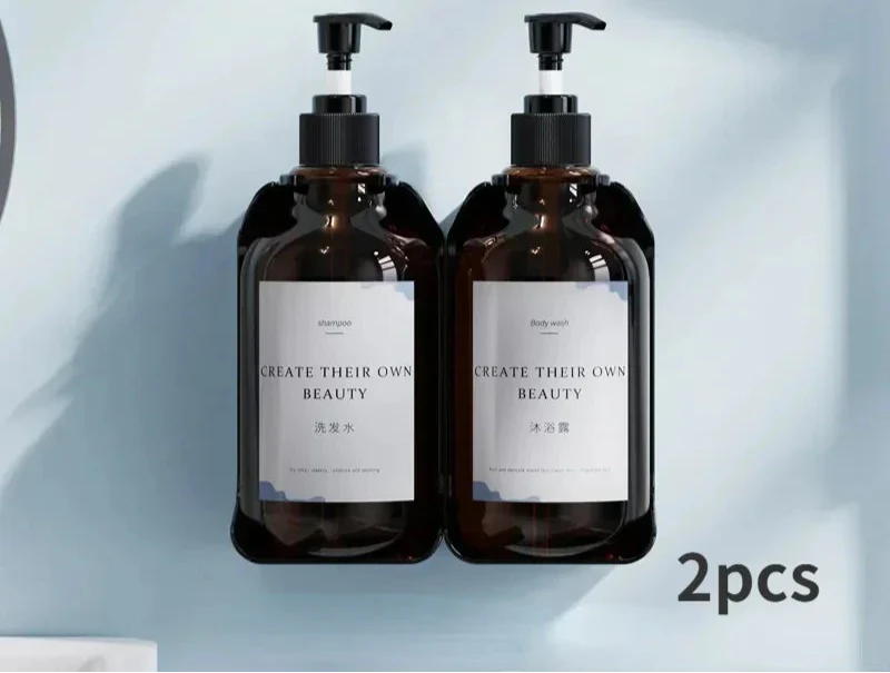 Conjunto de dispensador para sabonetes líquidos e shampoos