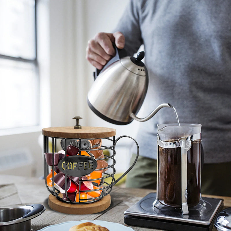 Suporte para cápsulas de café decorativo