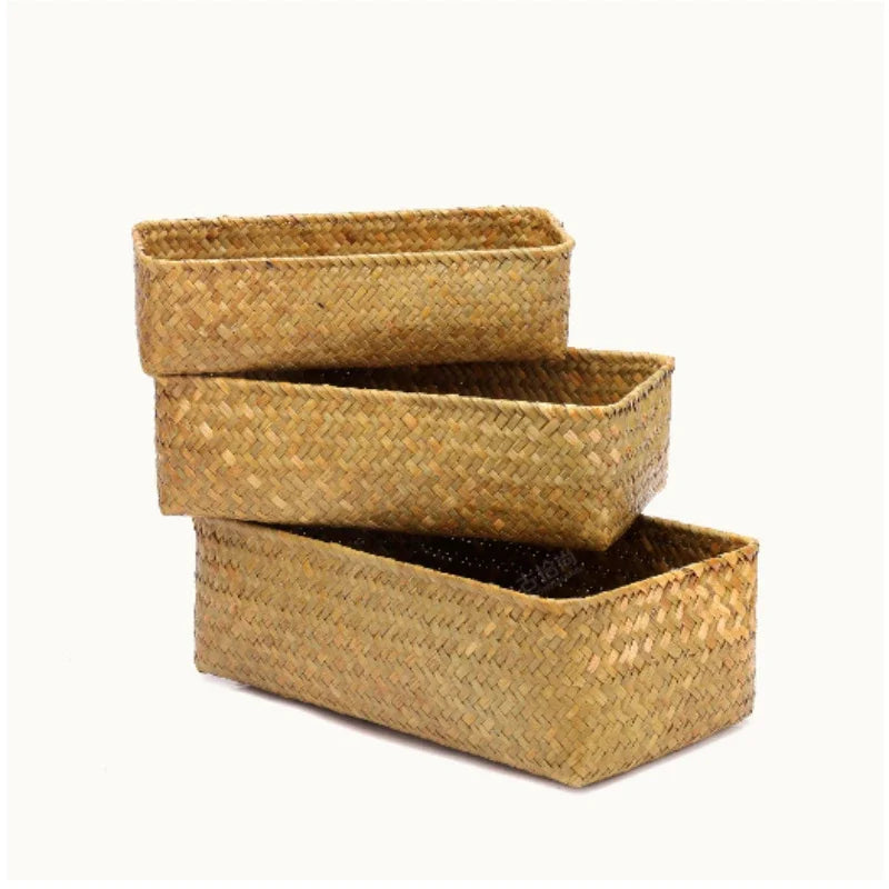Cesta de vime para armazenamento multifuncional