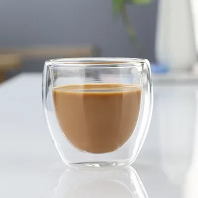 Copo de Vidro Dupla Parede Isolado – 5 Tamanhos, Copo para Café, Chá, Cerveja e Whisky – Copo Transparente Artesanal
